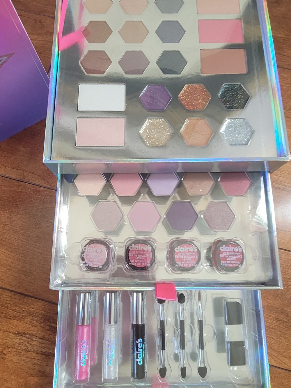 Claire's Pink and Iridescent Women’s Makeup Palette Set - Picture 2 of 5